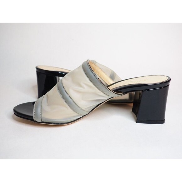 Marion Parke Black Patent Leather & Sheer Plastic Paneled Heels, Size 7 (US) 37 - Picture 8 of 13